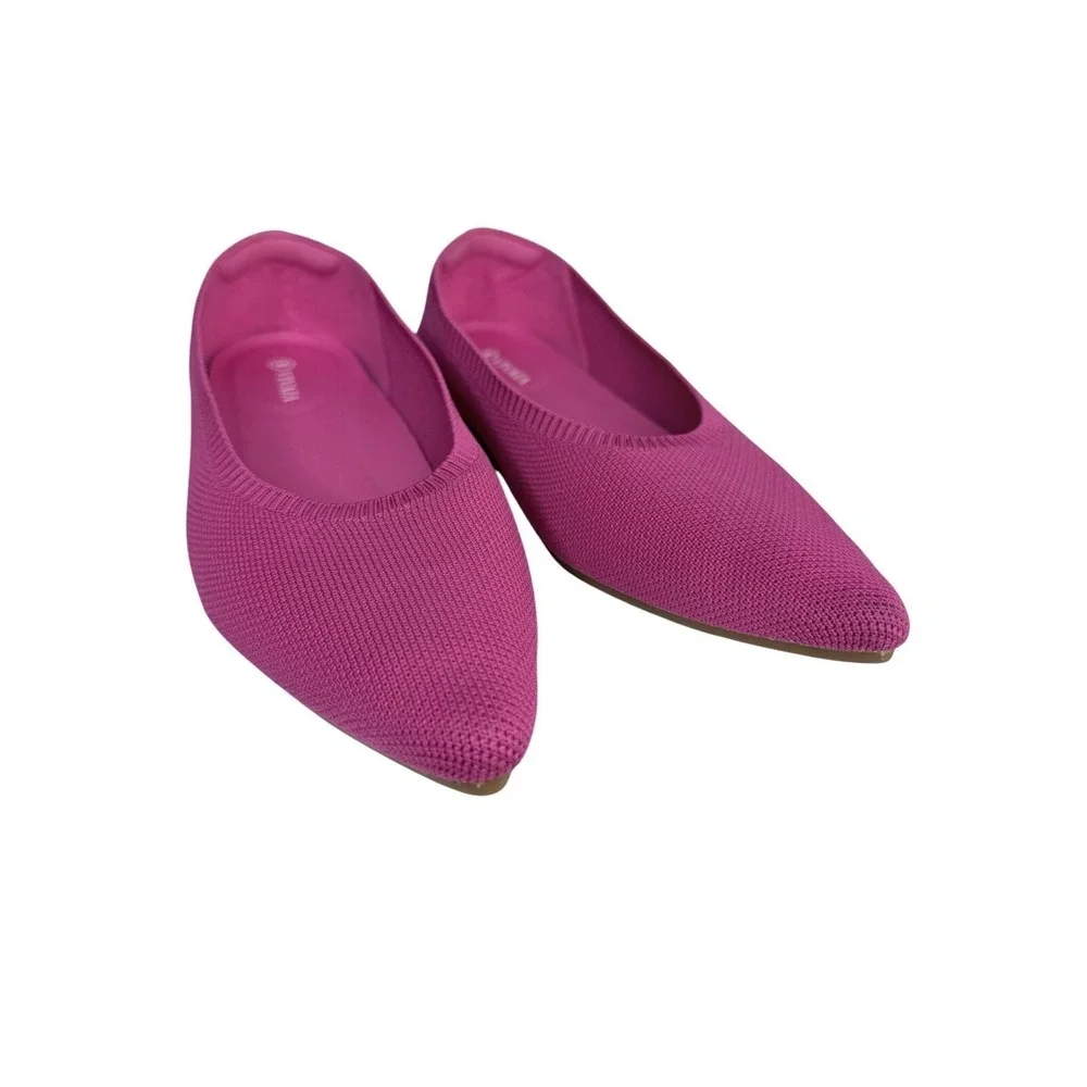 Vivaia Aria 5 Flats Point Womens Size 43 US 12 Pink Knit Slip On Comfort Shoes‎